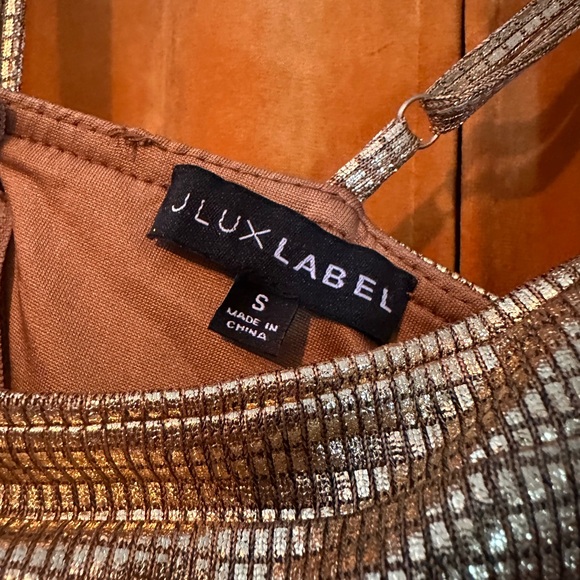 Gold jluxlabel cocktail dress size s - Picture 3 of 8